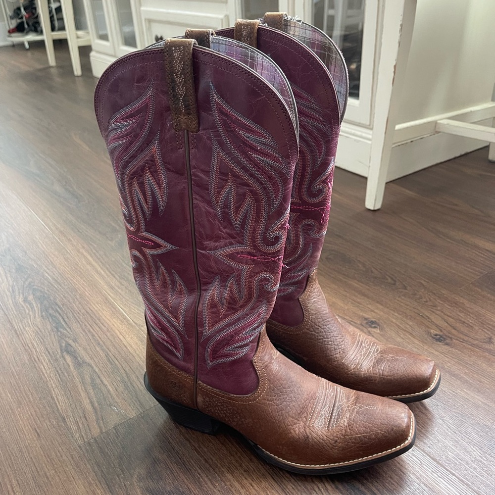 Ariat Women's Heeled Boots - Brown and Burgundy
